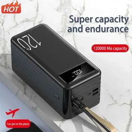 Power Power Banks мобильный телефон 120000 мАч -портативный пакет питания с большой емкостью для быстрой зарядки, подходящей для мобильных телефонов, ноутбуки, 240424