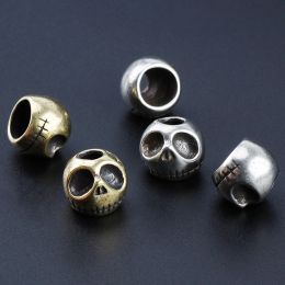 Paracord 10PCS/LOT Pumpkin Skull Brass Knife Beads Umbrella Rope Cord Outdoor Knife Pendant EDC Skull Paracord Accessory Wholesale