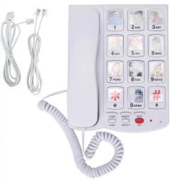 Accessories Big Button Corded Phone Mute Function Replaceable Pictures Big Button Telephone for Seniors Big Button Landline Telephone