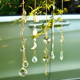 Decorative Figurines Chzimade 5Pcs/lot Sun Light Crystal Pendant Wind Chimes Hangging Star Moon Ball Prisms Window Curtain Home Dectoration