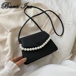 Shoulder Bags Pearl Design PU Leather Crossbody For Women 2024 Mini Simple Bag Female Fashion Handbags And Purses