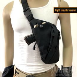 Multifunctional Concealed Tactical Storage Gun Bag Holster Men's Left Right Nylon Shoulder Bag Anti-theft Bag Chest Hunting266P