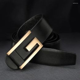 Belts 2024 High Quality Wide 3.4cm Men Belt Genuine Leather Luxury Strap Male Brand For Jean Fashion Classice