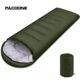 Gear PACOONE Camping Sleeping Bag Lightweight 4 Season Warm Envelope Backpacking Outdoor Mummy Cotton Winter Sleeping Bag