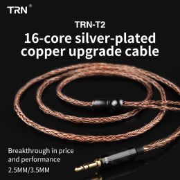 Headphones TRN Silver Plated 2.5/3.5/4.4mm Balanced Cable To 0.75 0.78 2pin/mmcx Connector Hifi Upgrade Cable For TRN V80/KZ/TFZ