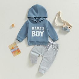 Clothing Sets Toddler Baby Boy Fall Winter Clothes Hoodie Sweatsuit Outfit Letter Print Hooded Sweathirt And Jogger Sweatpant Set