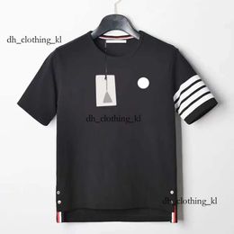 Mens T Shirts Striped Pattern Designer Moncleir Jacket T Shirts Embroidery Unisex Shorts Sleeves High Quality Top Moncleir Tees Monclairjacke Asian Size S-3Xl 594