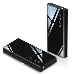 Cell Phone Power Banks 10000mah large capacity power bank mirror digital display mobile phone charger portable fast charging power bank universal gift 240424