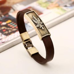 Charm Bracelets Europe Style Pattern Bracelet Men Type Leather Bangle Copper Colour Classic Design Vintage Accessories For Male