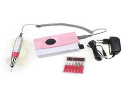 Whole NEW Portable Electric Rechargeable Cordless Manicure Pedicure Nail Drill For Nail Art Equipment 25000RPM Nail Machine6469588