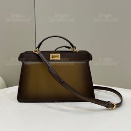 12A top Mirror quality luxury bags Classic Designer Bag ladies' handbag all handmade genuine leather bag 29cm gradual change Shoulder bag satchel bag pipe organ bag