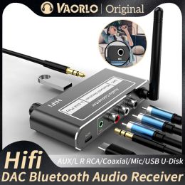 Adapter HIFI Bluetooth 5.2 Audio Receiver DAC Coaxial Digital To Analogue Converter 3.5mm AUX RCA Mic UDisk Jack Stereo Wireless Adapter