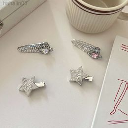 Desginer Viviennes westwood Alloy Rhinestone Star Hair Clip Western Empress Dowagers Haute Couture Bangs with Sweet and Cool Girl Pentagonal Star Hair Clip