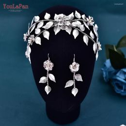 Headpieces YouLaPan HP513 Bridal Headband Wedding Taira Hair Jewelry Accessories Alloy Leaf Bride Headpiece Ornament Woman Headwear