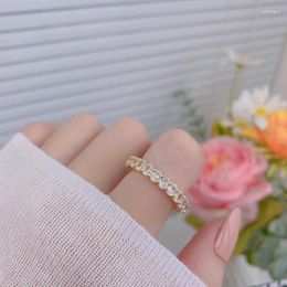 Cluster Rings Design Fashion Jewellery Micro-set Zircon Full Crystal For Woman Shine Holiday Daily Party Gifts Simple Luxury Ring