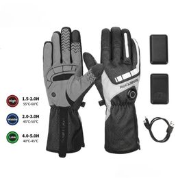 Ski Gloves Heated Thermal Winter Moto Touch Sn Battery Mtb Riding Windproof Motorcycle Snowmobile Drop Delivery Sports Outdoors Snow P Ot64U