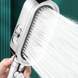 Bathroom Shower Heads New Design 3 Modes High Pressure Shower Head Built-in Philtre Handheld Adjustable Button Water Saving Nozzle Bathroom Accessories