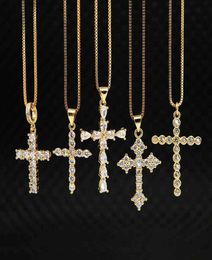 Ns1082 High Quality Diamond Christian Religion Jewellery Gold Plated Stainless Steel Chain Cz Micro Pave Pendant Necklace7596332