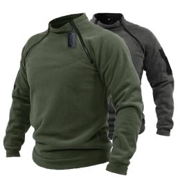 Layers Men's US Tactical Outdoor Jacket Hunting Clothes Warm Side Zippers Fleece Pullover Man Windproof Autumn Coat Underwear