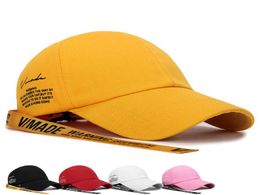 Men Women Long Straps Baseball Cap Men Adjustable Streetwear Letter Snapback Caps Unisex Cotton Yellow Trucker Hat 9418473