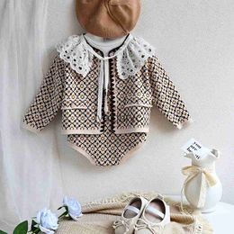 Clothing Sets Baby Clothing Set Knit Cardigns And Shorts 2 Pcs Baby Girls Suit H240429