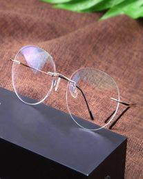 Titanium Glasses Frame Rimless Women039s Glasses Round Eyeglasses Men Myopia Optical Prescription Korea Spectacle Frame7479090