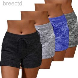 Active Shorts Womens Solid Elasticated Waist Shorts Ladies Summer Yoga Gym Fitness Jogging Hot Pants Sweatpants Clothing d240426