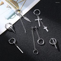 Stud Earrings Stainless Steel Men Cross Punk Jewelry Accessories Wholesale