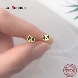 Stud Earrings La Monada Cute Panda Animal Minimalist Sterling Silver Women 925 Jewellery Woman