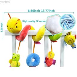 Mobiles# 9 styles to choose from Baby Stroller Hanging Bell Plush Baby Colourful Label Bed Bell Toy Cartoon Multifunction d240426