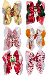 Bows Christmas Snowman Deer Hairpin Baby Girls Stripe Dot Barrettes Kids Boutique Hair Clip Xmas Children Hair Accessories M27905690208