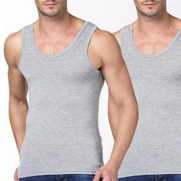 Men's Tank Tops Men Cotton Vest Set Flexible Sleeveless Undershirt Seamless O Neck Fitness Breathable Quick-drying For Gym