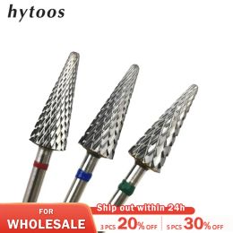 Bits HYTOOS Cone Shape Nail Drill Bit Carbide Milling Cutter For Manicure Rotary Burr Electric Drill Accessories Tool