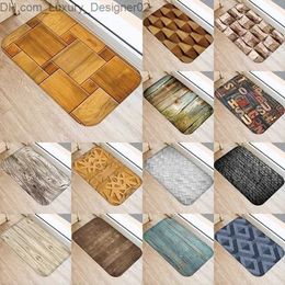 Carpet 1 piece of wood and stone pattern 40 * 60cm kitchen entrance door mat coral velvet carpet indoor floor anti slip 48026 Q240426