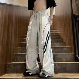 Men's Pants Trendy Harajuku EGirl Grey Running Y2K Vintage Striped Sports Oversized Street Hippie Wide-legged Black Jogging Shoe