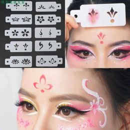 Tattoo Transfer Hollow Flowers Temporary Tattoo Stencil for Drawing Molds Face Makeup Template Women Kids DIY Journaling Supplies Hanfu Decor 240426