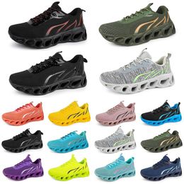 Style1 Men Women Running Shoes Sneaker Triple Black White Red Yellow Purple Green Blue Peach Pink Fuchsia Breathable Outdoor Trainer Sports Sneakers GAI