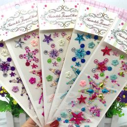 Tattoo Transfer New 3D Rhinestone Face Sticker Festivals Accessories Face Gems Jewels Stickers Makeup Crystals Bright Stickers for Face Diamonds 240426