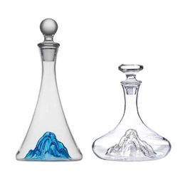 Bar Tools Artistic Feelings 1200ml Creative Iceberg Crystal Glass Wine Bottle Whiskey Brandy Hip Flask Personalized Wine Can Gift 240426