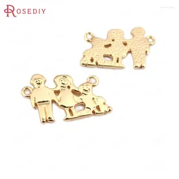 Pendant Necklaces 6PCS 18K Gold Color Brass Friend Charms Pendants High Quality Jewelry Making Supplies Necklace Earrings Accessories For