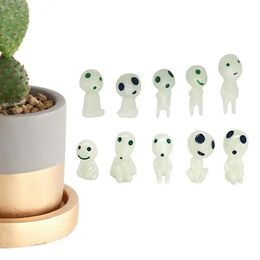 10Pcs/set Kawaii Luminous Tree Elves Toy Kodama Gardening Potted Fluorescent PVC Figure Tree Elf Doll Fairy Drop 240419