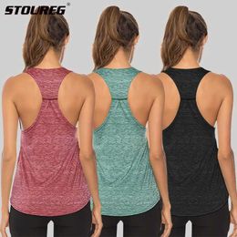 Women's Tracksuits STOUREG Sleeveless Folding Yoga Tank Top Womens Fast Drying Running Training Sports Tank Top Fitness Gym Top Exercise Yoga Shirt 240424