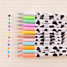 0.5mm Cow Pattern Colourful Pen Set Simple Design Stationery For Women Gril