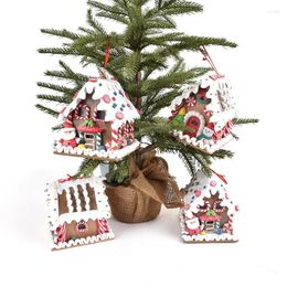 Christmas Decorations Bread Soil Candy House Pendant Gingerbread With Lights Cake Window Display Decoration Gifts