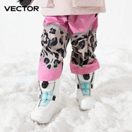 Pants VECTOR Winter Ski Pants Children Outdoor High Quality Windproof Waterproof Warm Snow Trousers Winter Ski Snowboarding Pants