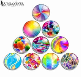 10mm 12mm 14mm 16mm 20mm 25mm 30mm 525 Colour pattern Round Glass Cabochon Jewellery Finding Fit 18mm Snap Button Charm Bracelet Neck7705575