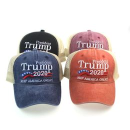 Motorcycle Helmets Donald Trump Baseball Cap Patchwork Washed Outdoor Make America Great Again Hat Republican President Mesh Sports Dr Otkyw