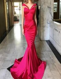 Sexy Red Evening gown Sweetheart Pleats Mermaid Long Formal Prom Party Dresses 2017 Fast Satin Custom Made vestido longo3912141