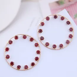 Stud Earrings Fashion Big Circle Round For Women Accessories Korean Jewellery Pendant Mujer Moda 2024 Party