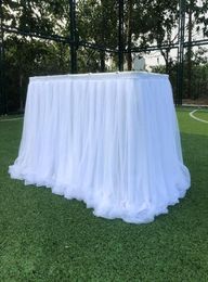 1M Tulle Table Skirt for Wedding Party Decoration Baby Shower Home Textile Birthday Tablecloths Tutu Supplies9022331